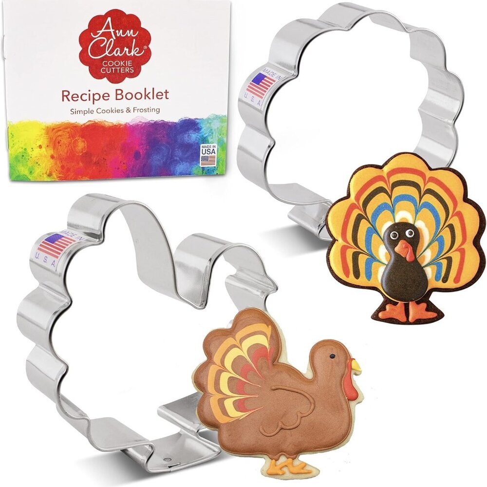 Thanksgiving Turkey Cookie Cutters 2-Pc.Set  by Ann Clark, Turkey, Front Facing
